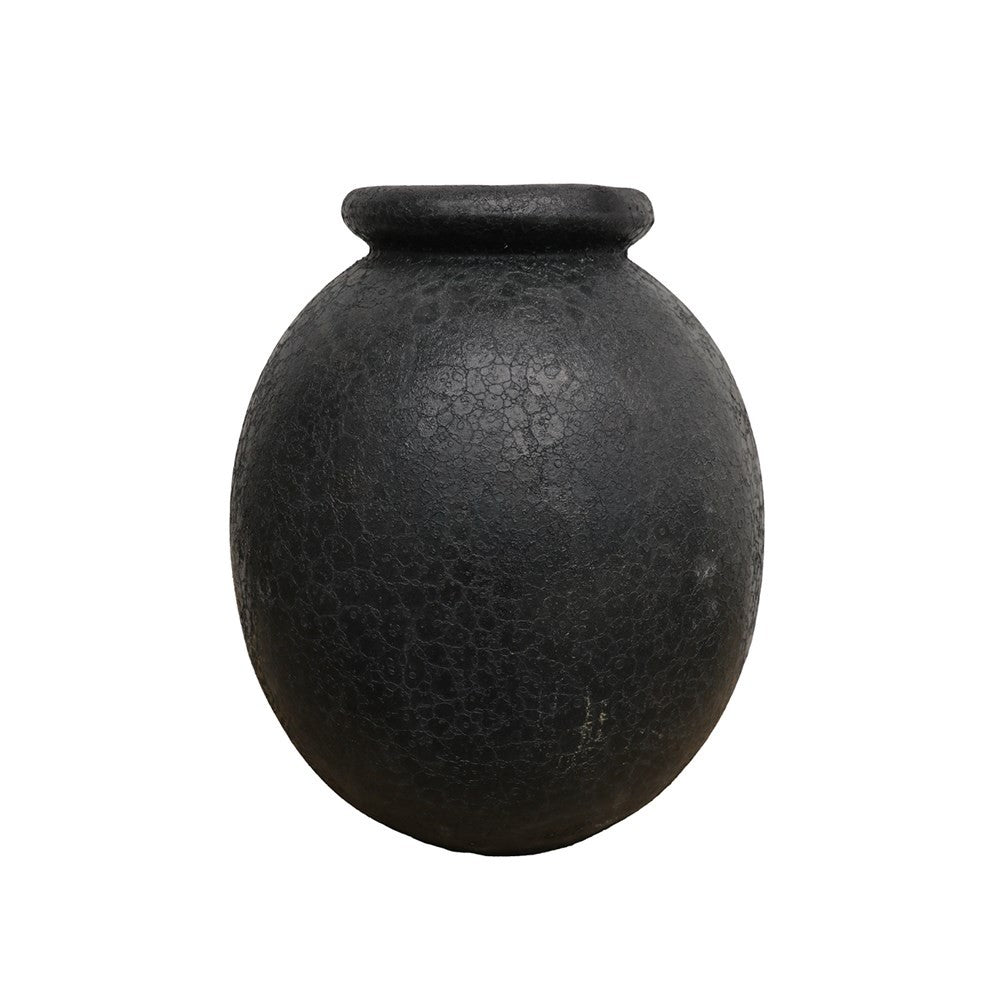 Earthenware Round Vessel Black