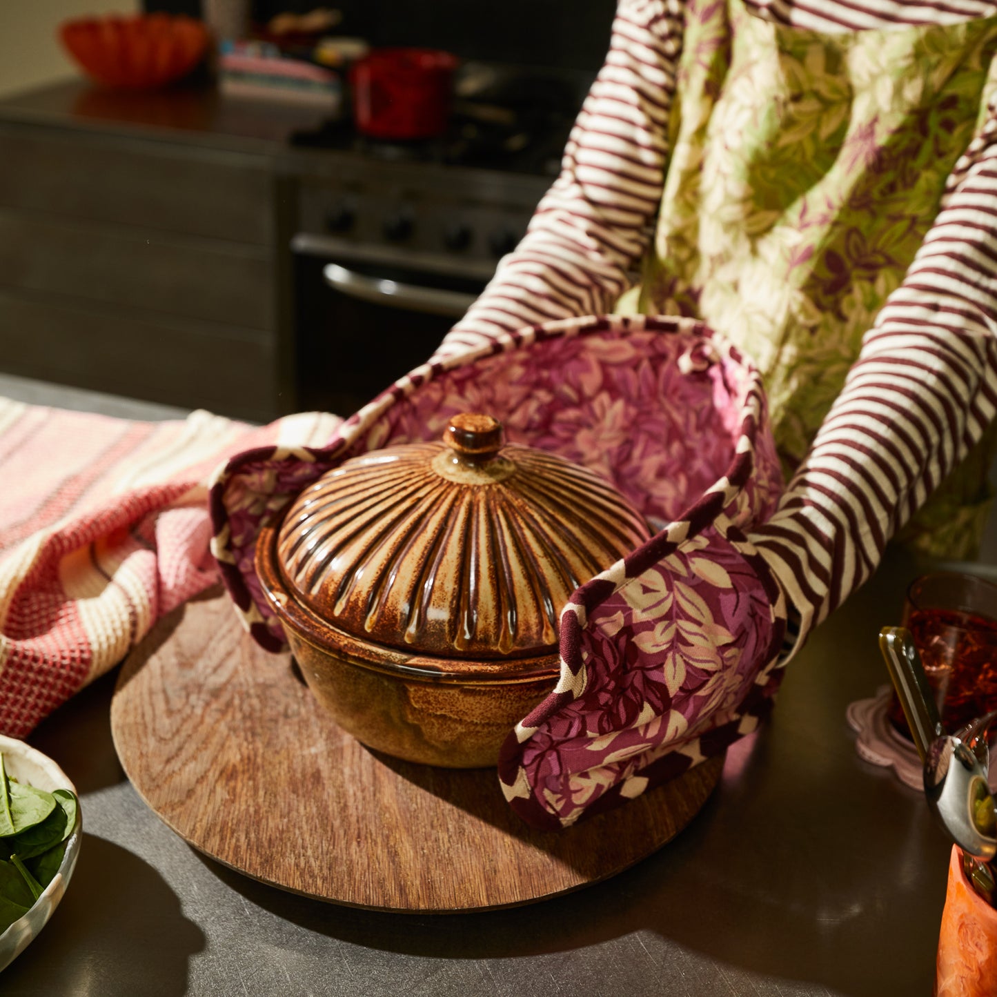Alka Double Oven Mitt Plumberry