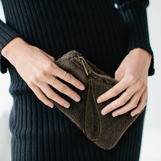 Fluffy Mini Pouch Khaki