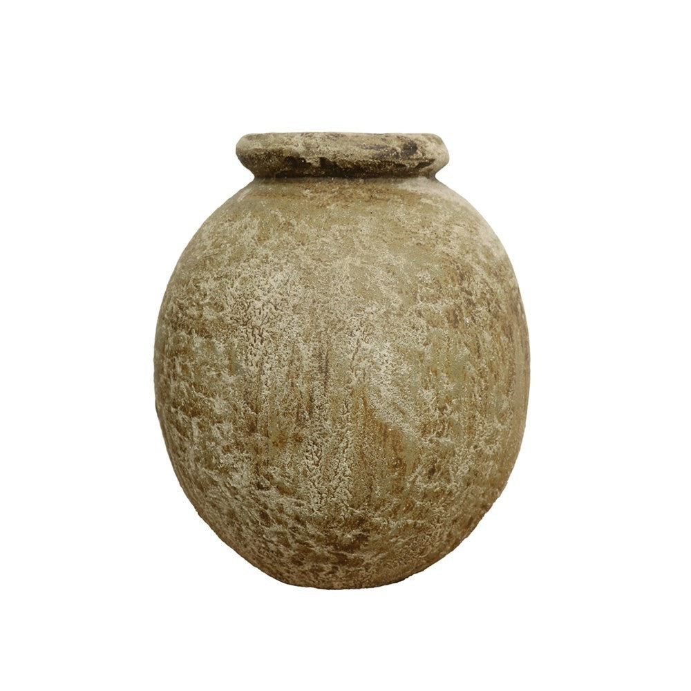 Earthenware Round Vessel Natural