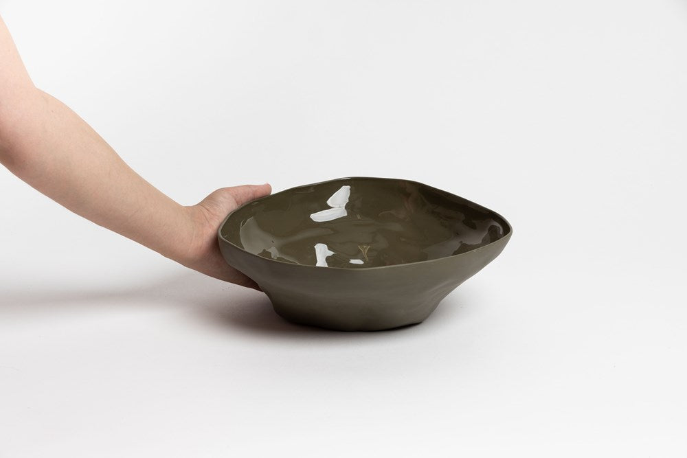 Haan Serving Bowl Medium Olive Green | NED Collections