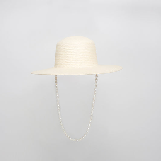 So Boater Hat Pearls Ivory | SOPHIE